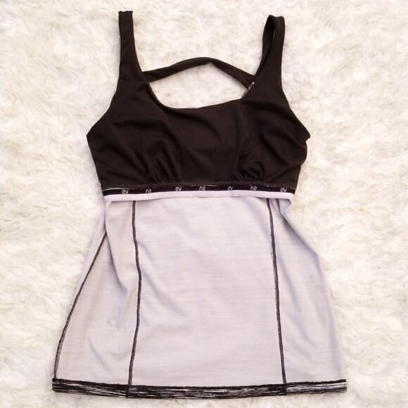 Black White Tank Top Victoria's Secret VSX Size L Space Dye Stretch Sleeveless - Picture 7 of 10